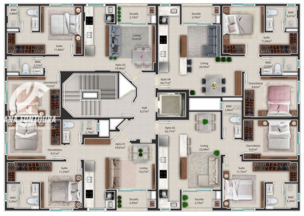 Imagem Apartamento com 2 Quartos à Venda, 63 m² em Centro - Balneário Camboriú Imagem Apartamento com 2 Quartos à Venda, 63 m² em Centro - Balneário Camboriú