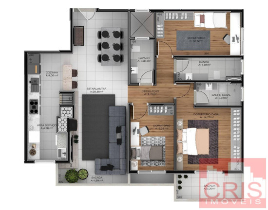 Imagem Apartamento com 3 Quartos à Venda, 113 m² em Humaitá - Bento Gonçalves Imagem Apartamento com 3 Quartos à Venda, 113 m² em Humaitá - Bento Gonçalves