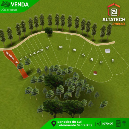 Imagem Imóvel à Venda, 1.070 m² em Loteamento Santa Rita - Bandeira Do Sul Imagem Imóvel à Venda, 1.070 m² em Loteamento Santa Rita - Bandeira Do Sul