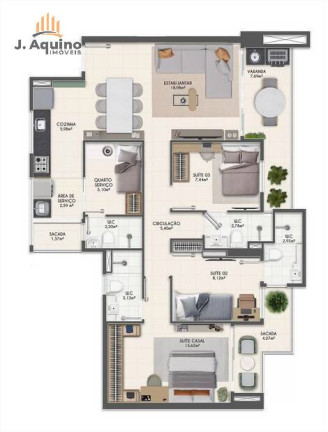Imagem Apartamento com 3 Quartos à Venda, 104 m² em José Bonifácio - Fortaleza