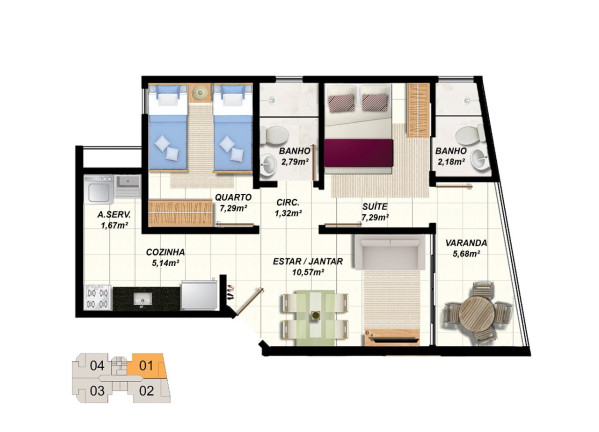 Imagem Apartamento com 2 Quartos à Venda, 51 m² em Ataíde - Vila Velha Imagem Apartamento com 2 Quartos à Venda, 51 m² em Ataíde - Vila Velha