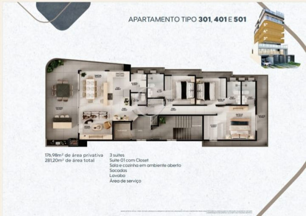 Imagem Apartamento com 3 Quartos à Venda, 176 m² em Caiobá - Matinhos