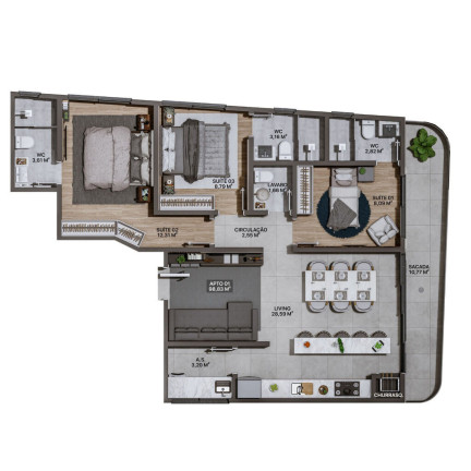 Imagem Apartamento com 3 Quartos à Venda, 92 m² em Praia Brava De Itajaí - Itajaí