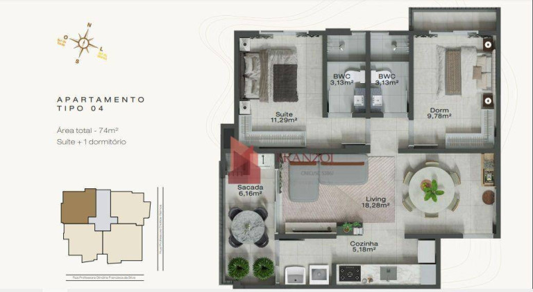Imagem Apartamento com 2 Quartos à Venda, 73 m² em Fazenda - Itajaí Imagem Apartamento com 2 Quartos à Venda, 73 m² em Fazenda - Itajaí