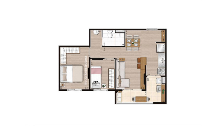 Imagem Apartamento com 2 Quartos à Venda, 55 m² em Itapegica - São Paulo