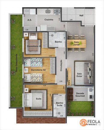 Imagem Apartamento com 3 Quartos à Venda, 73 m² em Jardim São Domingos - Americana Imagem Apartamento com 3 Quartos à Venda, 73 m² em Jardim São Domingos - Americana