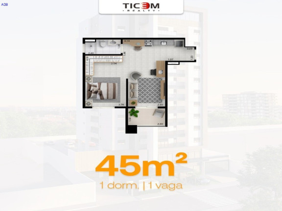 Imagem Flat com 1 Quarto à Venda, 4.692 m² em Bosque Flamboyant - Taubaté Imagem Flat com 1 Quarto à Venda, 4.692 m² em Bosque Flamboyant - Taubaté