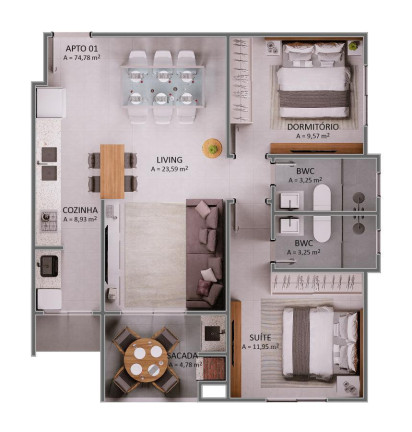 Imagem Apartamento com 2 Quartos à Venda, 74 m² em Praia Brava De Itajaí - Itajaí