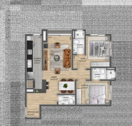 Imagem Apartamento com 2 Quartos à Venda, 74 m² em Centro - Gramado