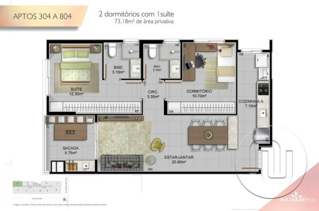 Imagem Apartamento com 2 Quartos à Venda, 64 m² em Estreito - Florianópolis