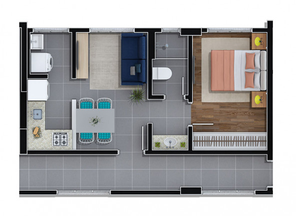 Imagem Apartamento com 1 Quarto à Venda, 35 m² em Rebouças - Curitiba
