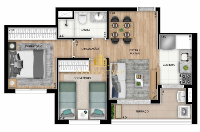 Imagem Apartamento com 2 Quartos à Venda, 47 m² em Vila Anastácio - São Paulo