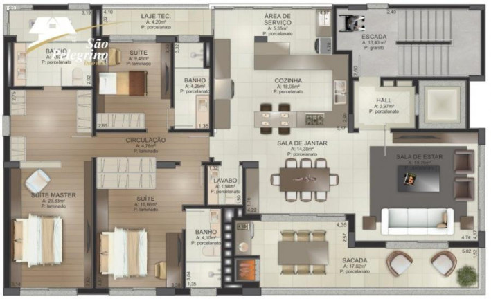 Imagem Apartamento com 3 Quartos à Venda, 179 m² em Caxias Do Sul Imagem Apartamento com 3 Quartos à Venda, 179 m² em Caxias Do Sul
