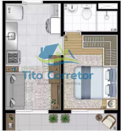 Imagem Apartamento com 1 Quarto à Venda, 27 m² em Vila Das Belezas - São Paulo