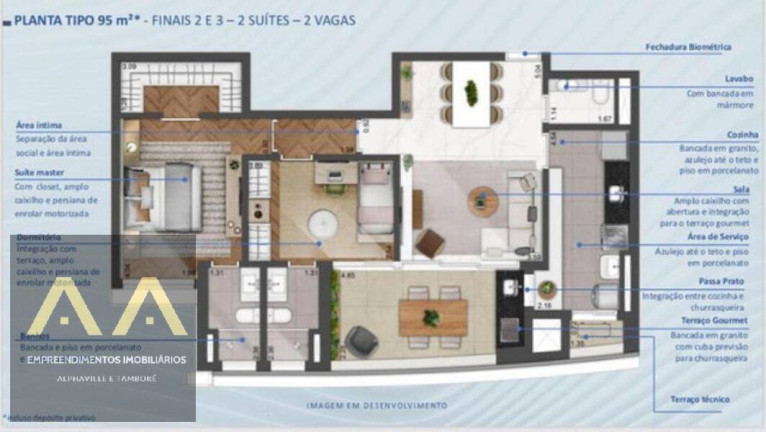Imagem Apartamento com 2 Quartos à Venda, 95 m² em Alphaville - Barueri