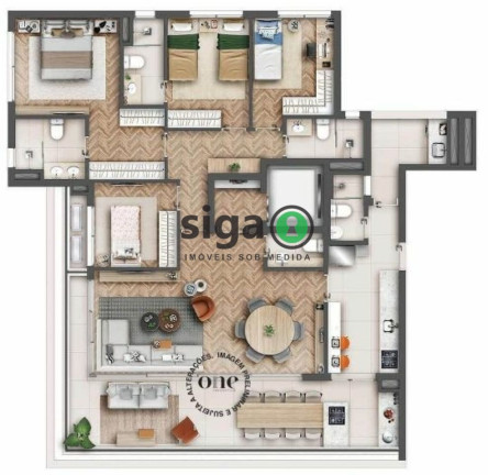 Imagem Apartamento com 4 Quartos à Venda, 167 m² em Brooklin - São Paulo Imagem Apartamento com 4 Quartos à Venda, 167 m² em Brooklin - São Paulo