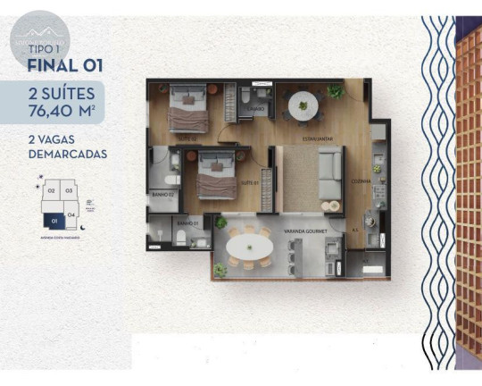 Imagem Apartamento com 3 Quartos à Venda, 103 m² em Canto Do Forte - Praia Grande