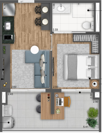 Imagem Apartamento com 1 Quarto à Venda, 45 m² em Mirandópolis - São Paulo Imagem Apartamento com 1 Quarto à Venda, 45 m² em Mirandópolis - São Paulo