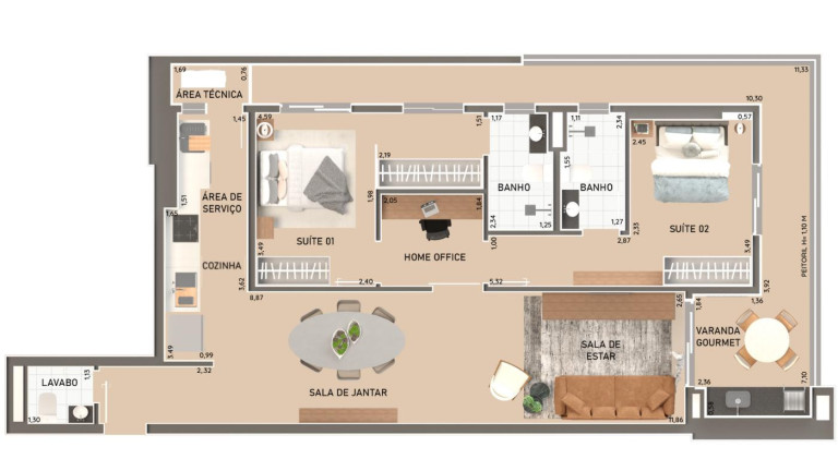 Imagem Apartamento com 2 Quartos à Venda, 105 m² em Aparecida Imagem Apartamento com 2 Quartos à Venda, 105 m² em Aparecida