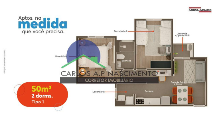 Imagem Apartamento com 2 Quartos à Venda, 50 m² em Loteamento Jardim Sol Nascente - Jacareí
