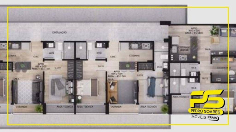 Imagem Apartamento com 1 Quarto à Venda, 58 m² em Bessa - João Pessoa Imagem Apartamento com 1 Quarto à Venda, 58 m² em Bessa - João Pessoa