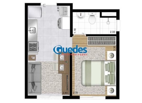 Imagem Apartamento com 1 Quarto à Venda, 25 m² em Jardim Mirante - São Paulo