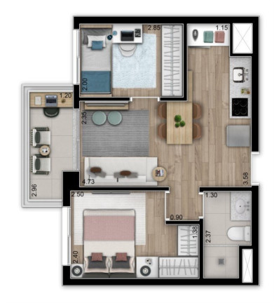 Imagem Apartamento com 2 Quartos à Venda, 43 m² em Vila Guarani (z Sul) - São Paulo