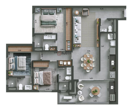 Imagem Apartamento com 3 Quartos à Venda, 106 m² em Jardim Paulistano - São José Do Rio Preto