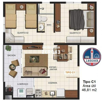 Imagem Apartamento com 2 Quartos à Venda, 47 m² em Taliana - Londrina Imagem Apartamento com 2 Quartos à Venda, 47 m² em Taliana - Londrina