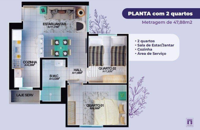 Imagem Apartamento com 2 Quartos à Venda, 47 m² em Todos Os Santos - Teresina Imagem Apartamento com 2 Quartos à Venda, 47 m² em Todos Os Santos - Teresina