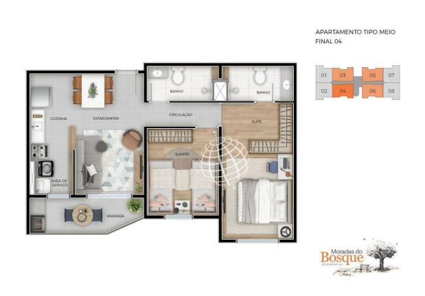 Imagem Apartamento com 2 Quartos à Venda, 56 m² em Residencial Moradas Do Bosque - Bom Jesus Dos Perdões Imagem Apartamento com 2 Quartos à Venda, 56 m² em Residencial Moradas Do Bosque - Bom Jesus Dos Perdões