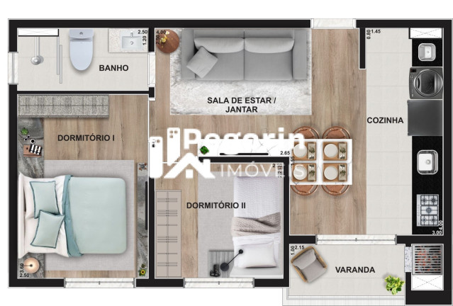 Imagem Apartamento com 2 Quartos à Venda, 48 m² em Centro - Pinhais