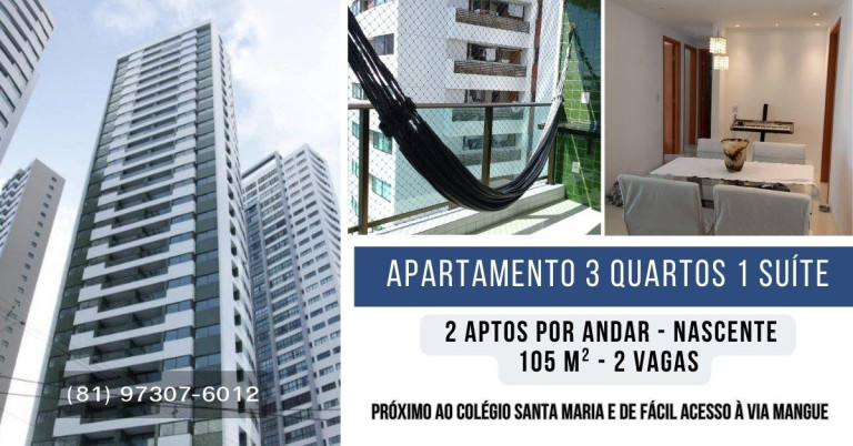 Apartamento com 3 Quartos à Venda, 105 m² em Boa Viagem - Recife