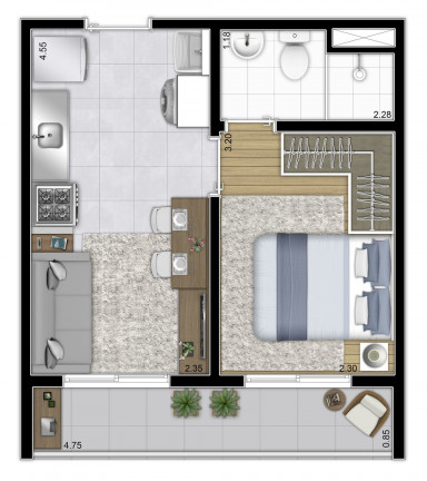 Imagem Apartamento com 1 Quarto à Venda, 27 m² em Mooca - São Paulo