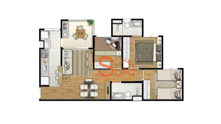 Imagem Apartamento com 3 Quartos à Venda, 65 m² em Santa Maria - Santo André Imagem Apartamento com 3 Quartos à Venda, 65 m² em Santa Maria - Santo André