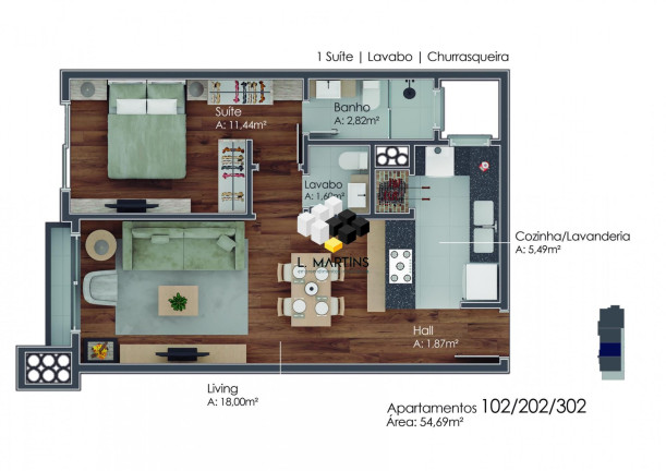 Imagem Apartamento com 1 Quarto à Venda, 54 m² em Av. Central - Gramado Imagem Apartamento com 1 Quarto à Venda, 54 m² em Av. Central - Gramado