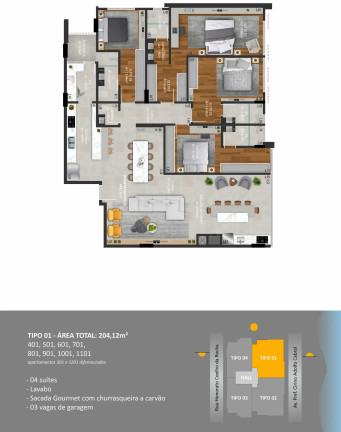 Imagem Apartamento com 4 Quartos à Venda, 204 m² em Centro - Navegantes Imagem Apartamento com 4 Quartos à Venda, 204 m² em Centro - Navegantes