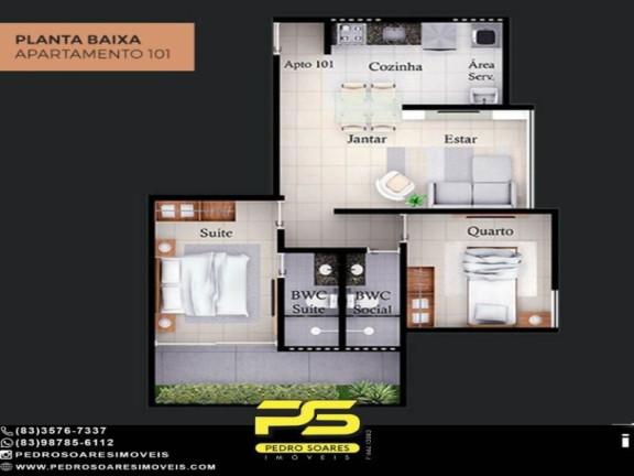 Imagem Apartamento com 2 Quartos à Venda, 61 m² em Bancários - João Pessoa Imagem Apartamento com 2 Quartos à Venda, 61 m² em Bancários - João Pessoa