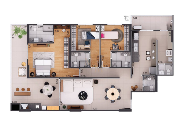 Imagem Apartamento com 3 Quartos à Venda, 170 m² em Aparecida - Santos Imagem Apartamento com 3 Quartos à Venda, 170 m² em Aparecida - Santos