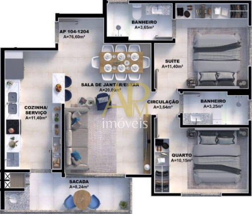 Imagem Apartamento com 3 Quartos à Venda, 87 m² em Pedra Branca - Palhoça Imagem Apartamento com 3 Quartos à Venda, 87 m² em Pedra Branca - Palhoça