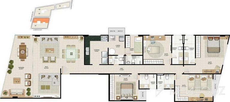 Imagem Apartamento com 4 Quartos à Venda, 200 m² em Enseada Azul - Guarapari