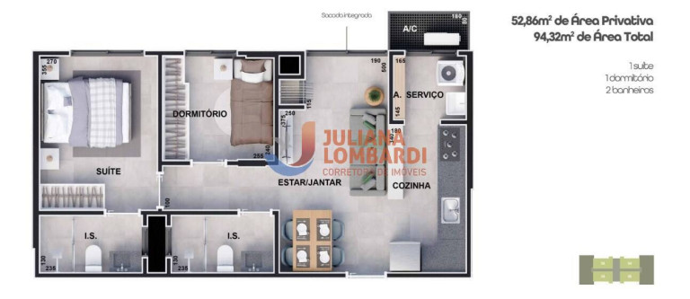 Imagem Apartamento com 2 Quartos à Venda, 52 m² em Cancelli - Cascavel Imagem Apartamento com 2 Quartos à Venda, 52 m² em Cancelli - Cascavel