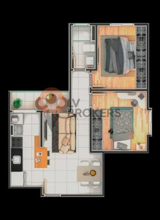 Imagem Imóvel com 2 Quartos à Venda, 48 m² em Mogi Moderno - Mogi Das Cruzes