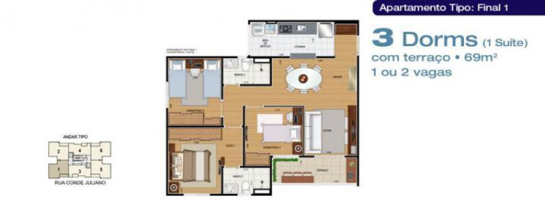 Imagem Apartamento com 3 Quartos à Venda, 69 m² em Vila Humaita - Santo André Imagem Apartamento com 3 Quartos à Venda, 69 m² em Vila Humaita - Santo André