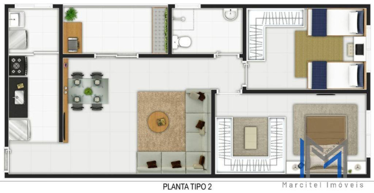 Imagem Apartamento com 2 Quartos à Venda, 65 m² em Jardim Planalto - Carapicuíba