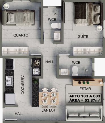 Imagem Apartamento com 2 Quartos à Venda, 54 m² em Bessa - João Pessoa Imagem Apartamento com 2 Quartos à Venda, 54 m² em Bessa - João Pessoa