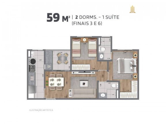Imagem Apartamento com 2 Quartos à Venda, 59 m² em Chácara Saudáveis E Encantadoras - Jundiaí Imagem Apartamento com 2 Quartos à Venda, 59 m² em Chácara Saudáveis E Encantadoras - Jundiaí