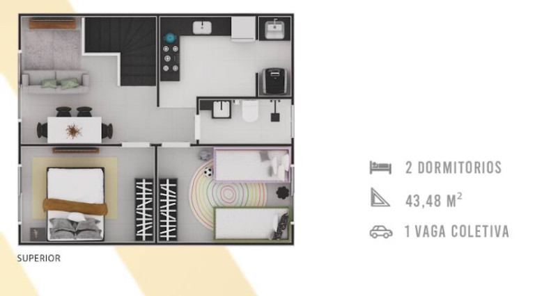 Imagem Casa de Condomínio com 2 Quartos à Venda, 75 m² em Maracanã - Praia Grande