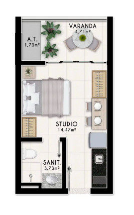 Imagem Apartamento com 1 Quarto à Venda, 25 m² em Itapuã - Salvador Imagem Apartamento com 1 Quarto à Venda, 25 m² em Itapuã - Salvador