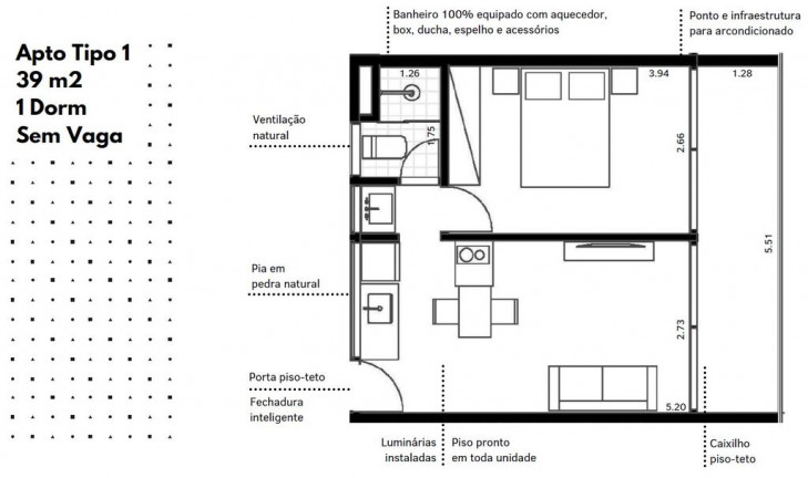 Imagem Apartamento com 1 Quarto à Venda, 39 m² em Brooklin Novo - São Paulo Imagem Apartamento com 1 Quarto à Venda, 39 m² em Brooklin Novo - São Paulo